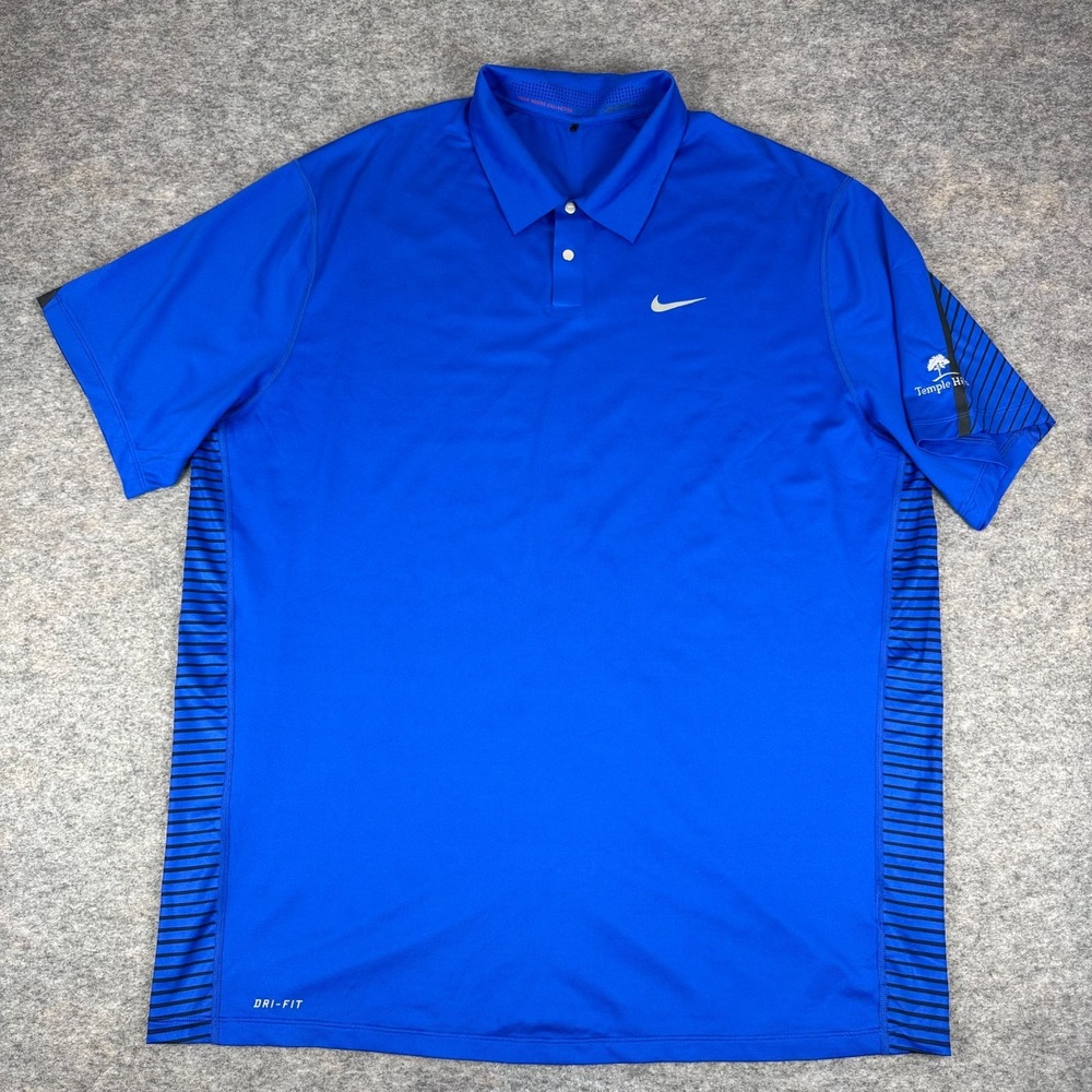 Nike Tiger Woods Collection Polo Shirt Temple Hills CC TN Blue Mens XXL 2XL